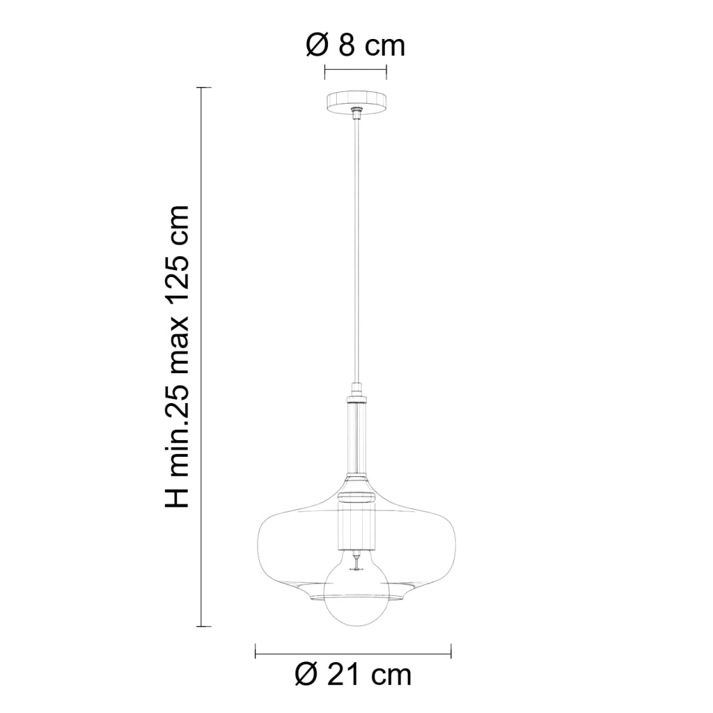 Sospensione Imbuto 1 Luce Trasparente E Cromo Luceart Design
