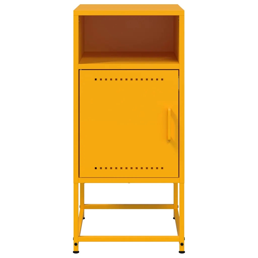 Comodini 2 pz Giallo Senape 36x39x78 cm in Acciaio 846573