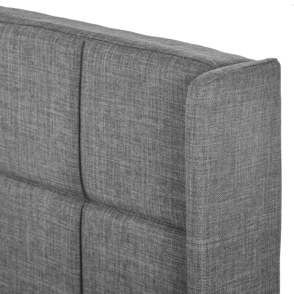 letto imbottito lino grigio 140 x 200 cm