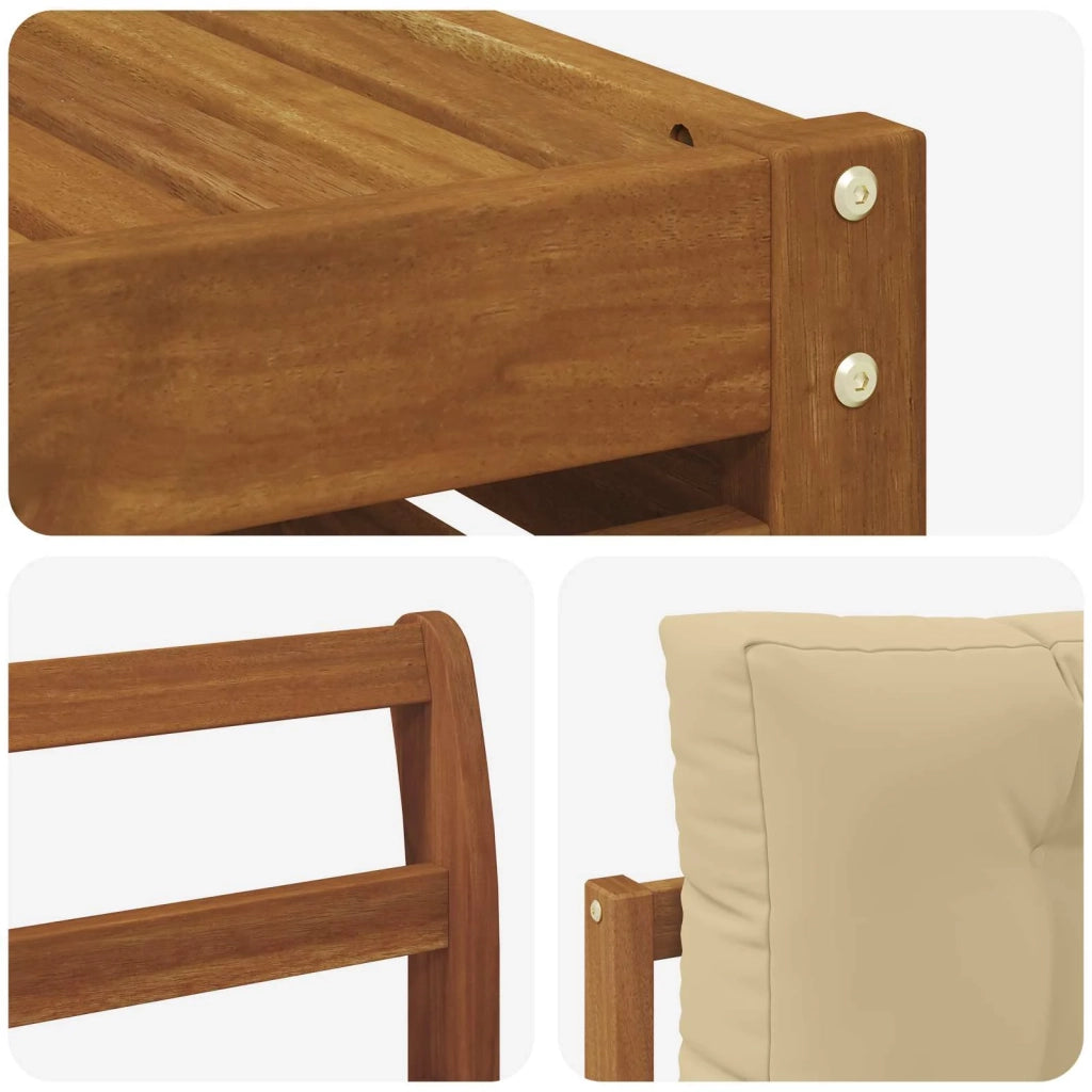 Set di divani da esterno con cuscino 7 pcs Naturale e Beige 3373783