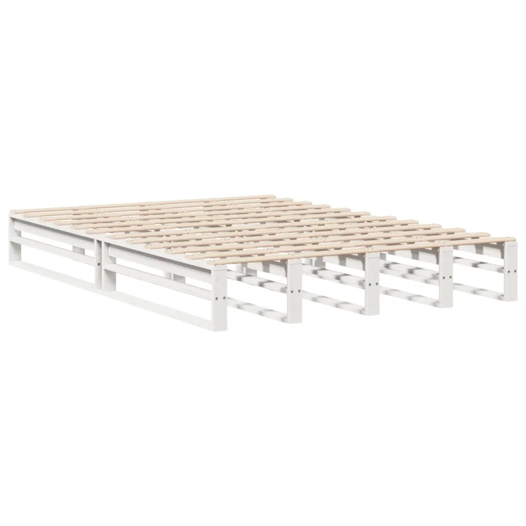 Letto senza Materasso-Struttura Letto Bianco 160x200 cm Legno Massello di Pino 152325