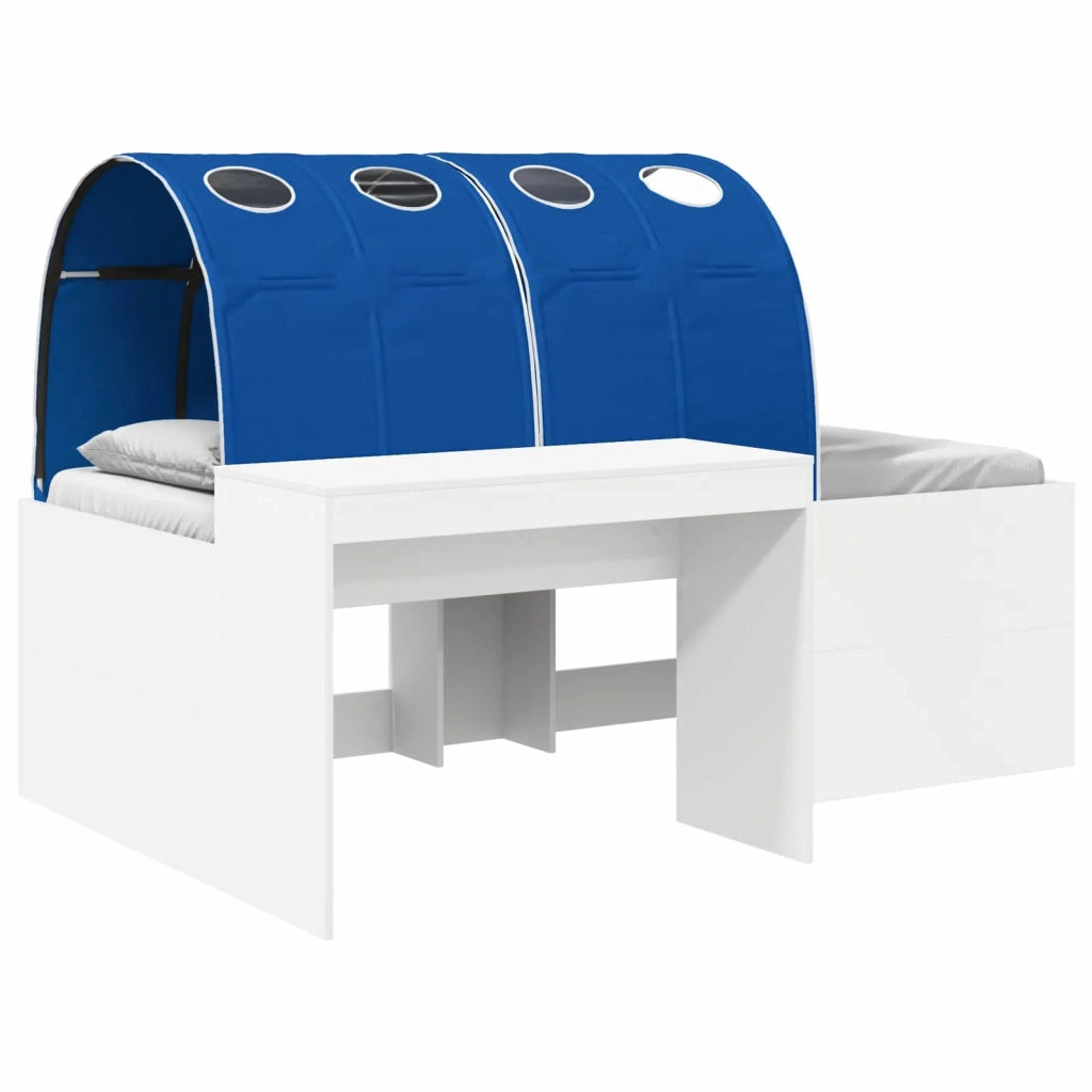 Letto con Tunnel 3 pz Bianco e Blu Legno ingegnerizzato 3423655