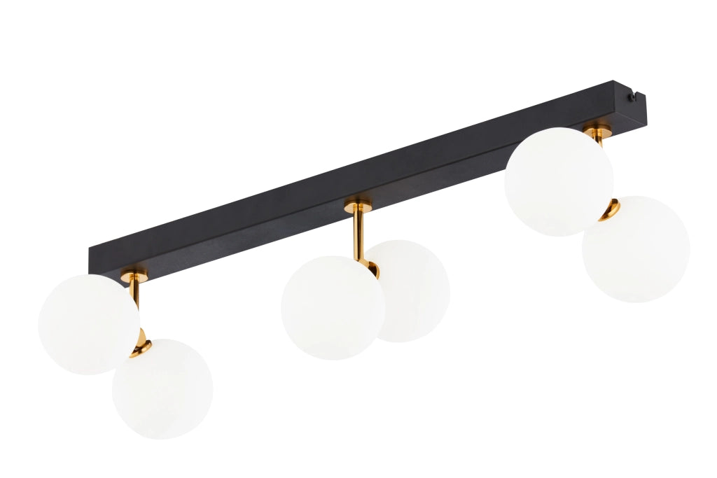 Plafoniera moderna barra nero-oro 6xG9 LUNA Jupiter