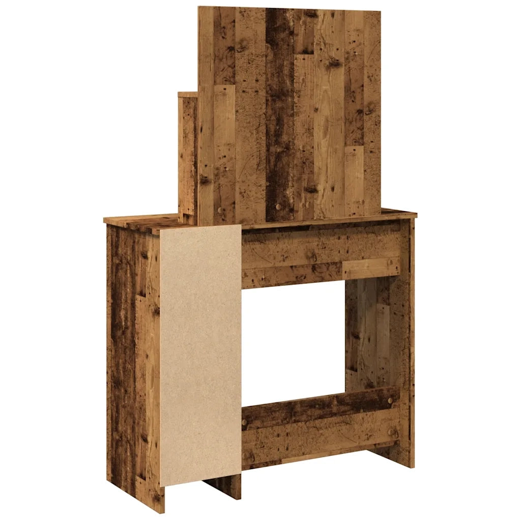 Toeletta con LED Legno Antico 86,5x35x136 cm 857023