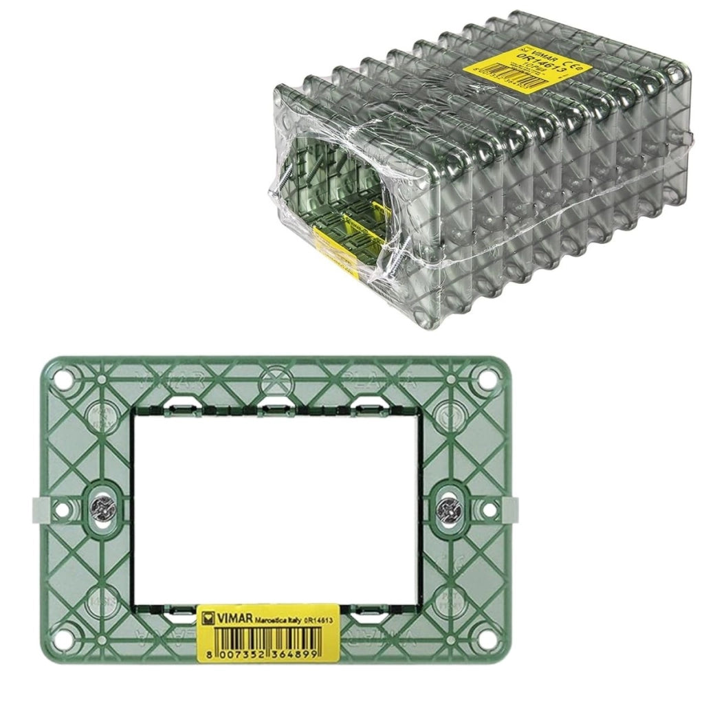 Vimar plana 10 pezzi supporto scatola 3 moduli 14613