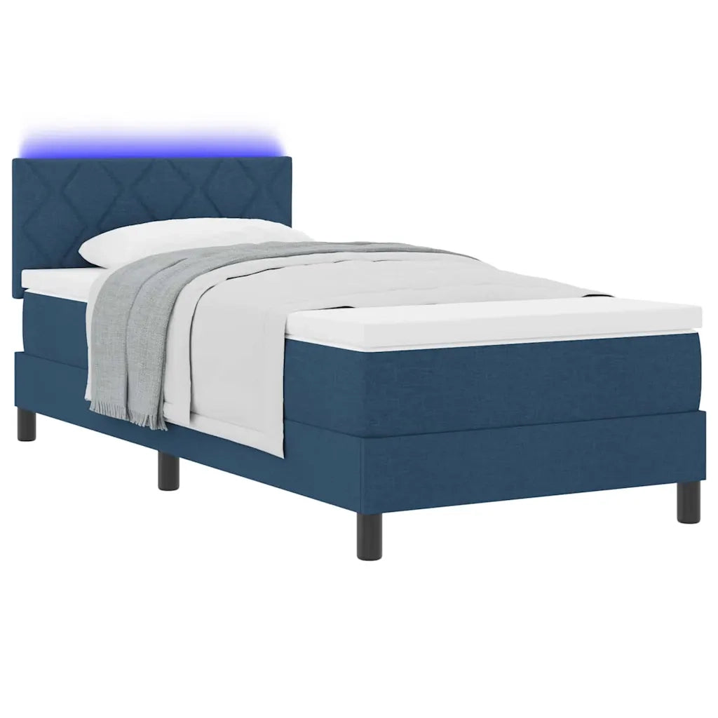 Letto a molle con materasso con led Blu 90 x 200 cm Tessuto 3342260