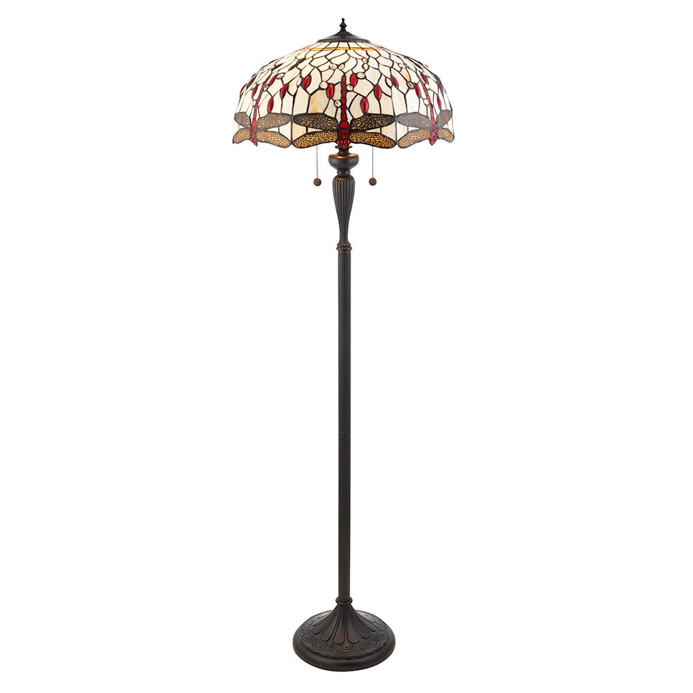 Lampada da terra Tiffany Dragonfly Beige 2xE27 tiranti