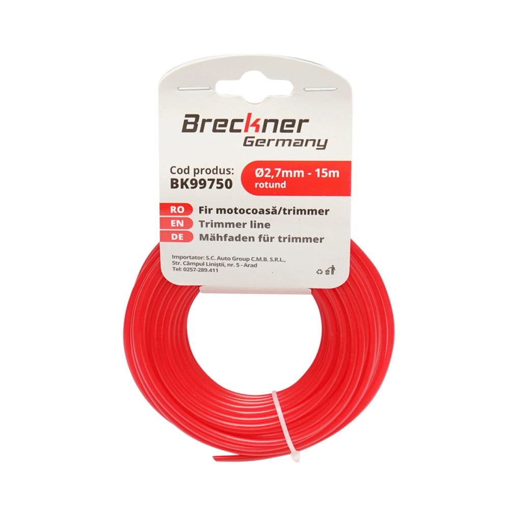 Filo tondo per decespugliatore 2,7 mm x 15 m Breckner Germany