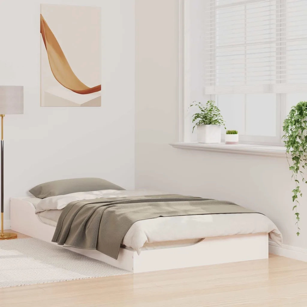 Struttura del letto Bianco 75 x 190 cm Pino massello 873398