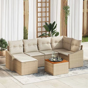Set Divano da Giardino con cuscino 7 pcs Beige polyrattan 3347855