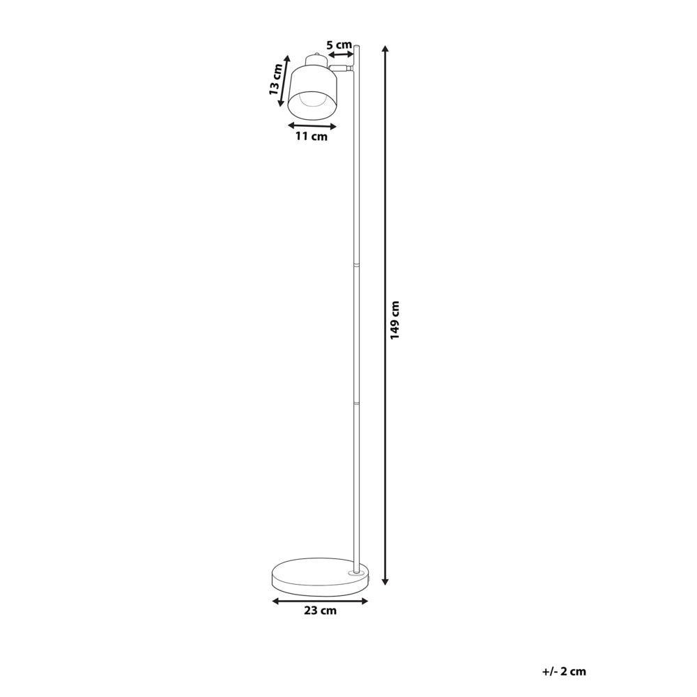 Lampada da terra in metallo Nero 149 cm con paralume regolabile con base in cemento