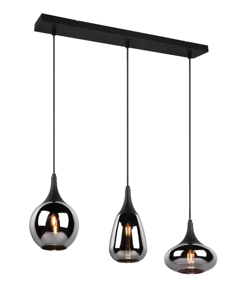 Lampadario Trio Lumina nero 3 luci E14 Ø69cm dimmerabile