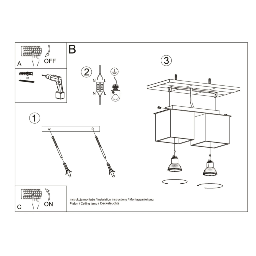 Lampada da parete moderna in alluminio grigio Quad Deep Space 2x GU10 LED Max 10W