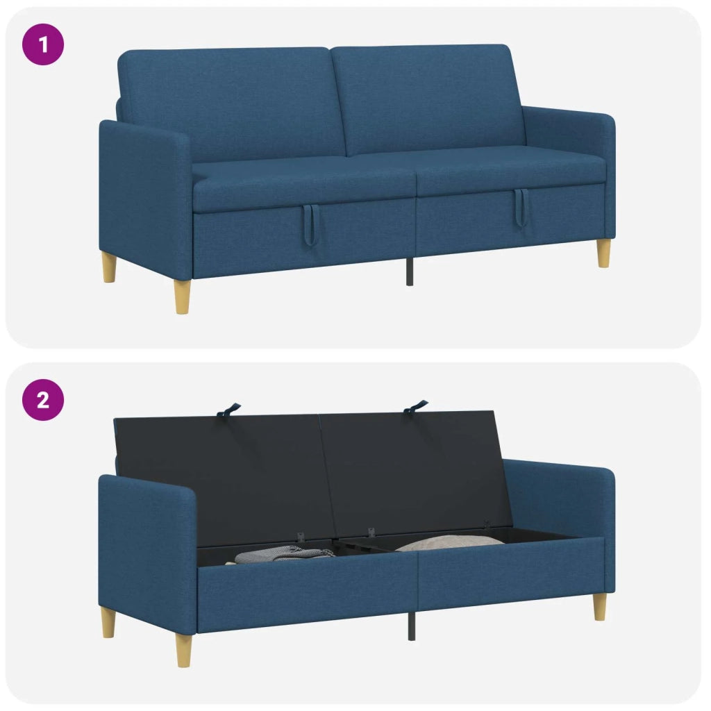 Divano con Storage Blu 192 x 78 x 87 cm Poliestere 42036983