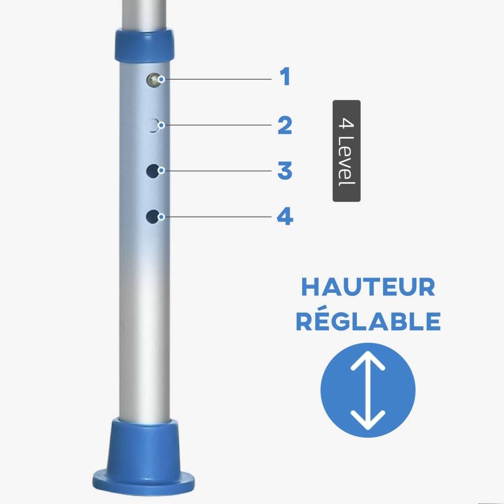 Sgabello da doccia ¨C Zephmum ¨C Blu, alluminio, regolabile
