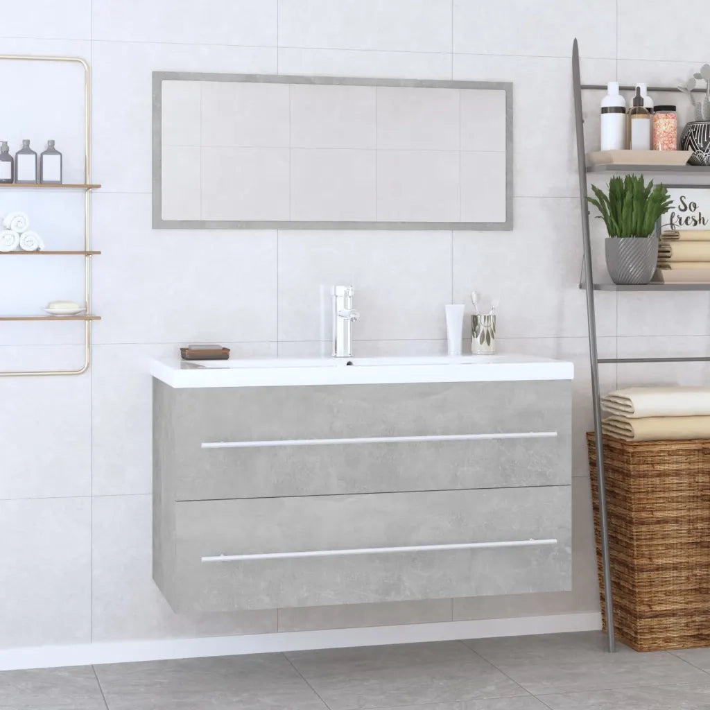 Set Mobili da Bagno 3 pz Grigio Cemento 3152851