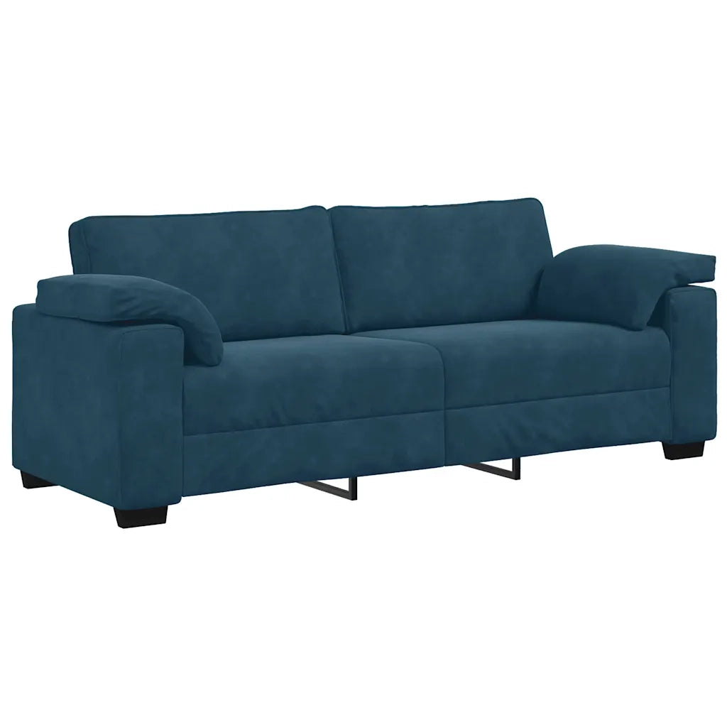 Set di Divani 3 pz con Cuscini Blu in Velluto 3324676