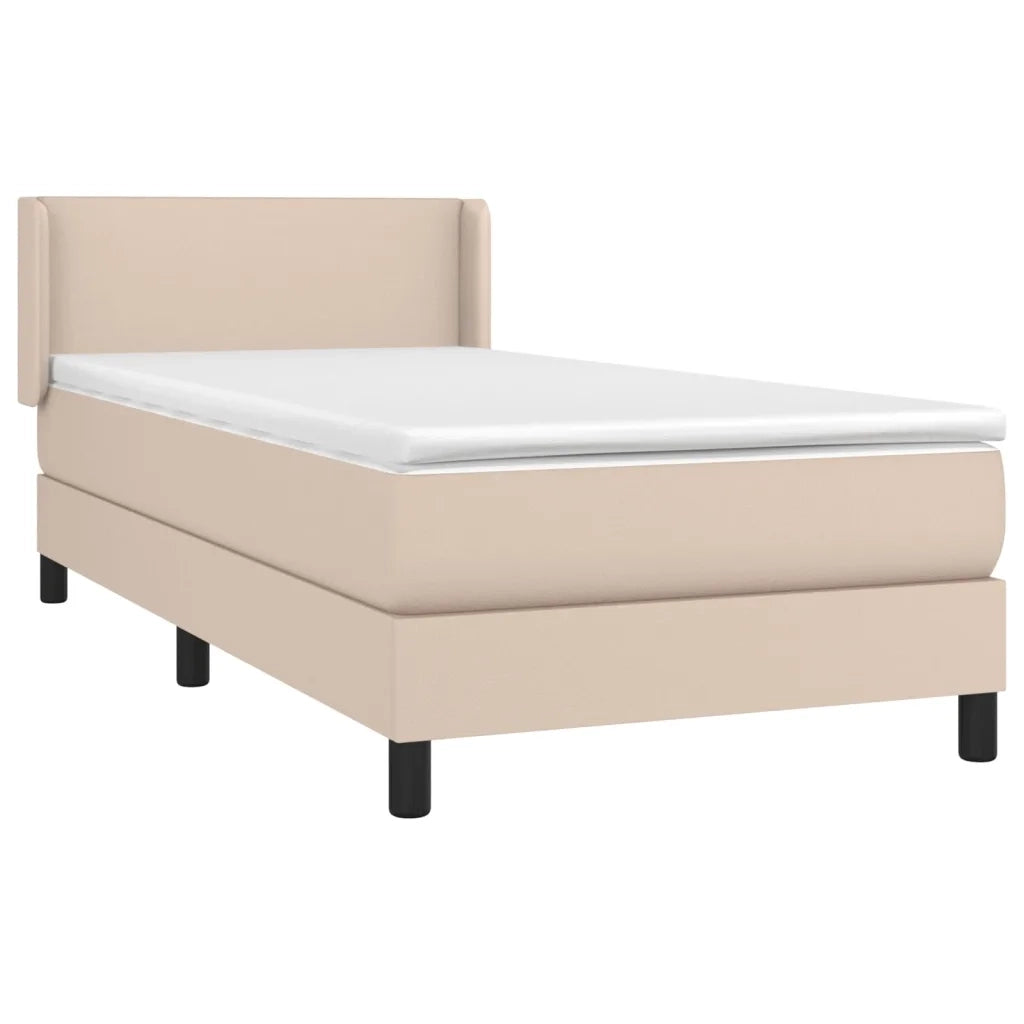 Giroletto a Molle con Materasso Cappuccino 100x200cm Similpelle 3130648