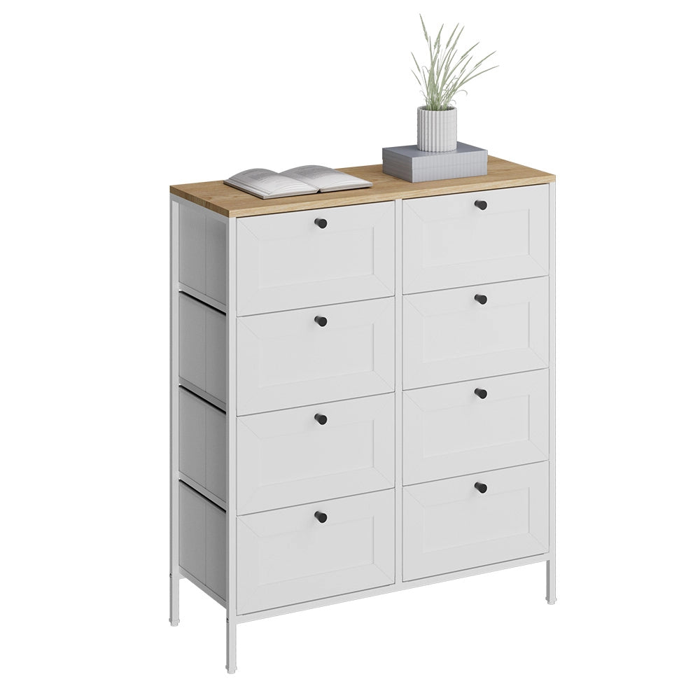 Vicco Armadio Bianco 80 x 95 cm con 8 cassetti