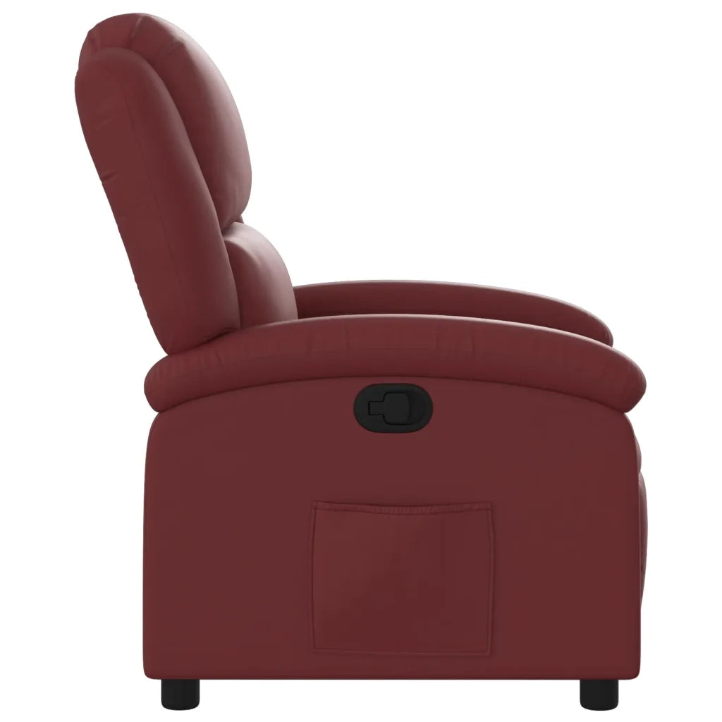 Poltrona Reclinabile Rosso Vino in Similpelle 371779
