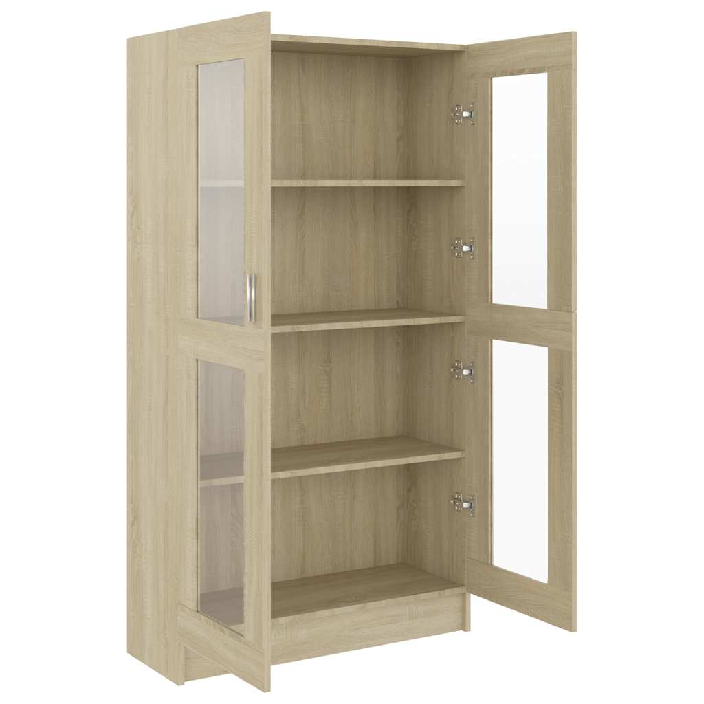 Armadietto Vetrina Rovere Sonoma 82,5x30,5x150 cm Multistrato 802762