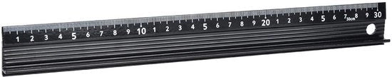 Misuratore Linea 30 cm - Misuratore in Alluminio - Striscia Antiscivolo - Protezione - Misurazione della Lunghezza - Resistente ai Colpi - Livella