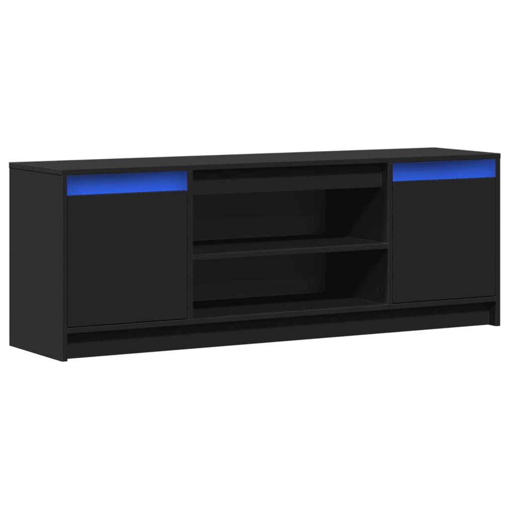 Mobile Porta TV con LED-Mobile per TV-Credenza TV Nero 139,5x34x50 cm in Truciolato