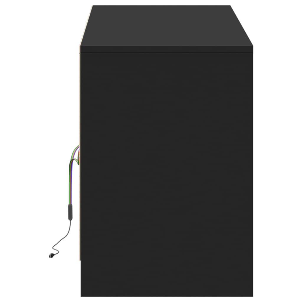 Mobile Porta TV con LED-Mobile per TV-Credenza TV Nero 139,5x34x50 cm in Truciolato