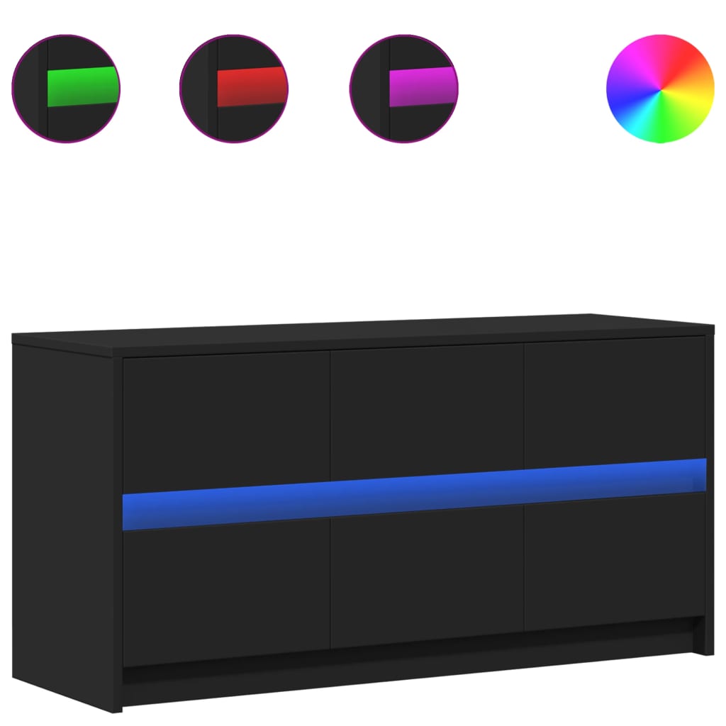 Mobile Porta TV con LED-Mobile per TV-Credenza TV Nero 100x34x50 cm in Truciolato 114601