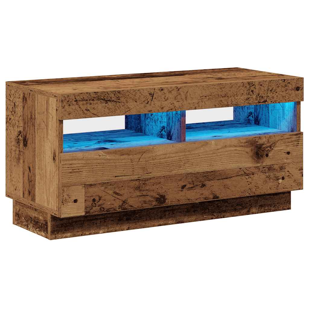 Mobile Porta TV con LED-Mobile per TV-Credenza TV Legno Antico 80x35x40 cm Multistrato