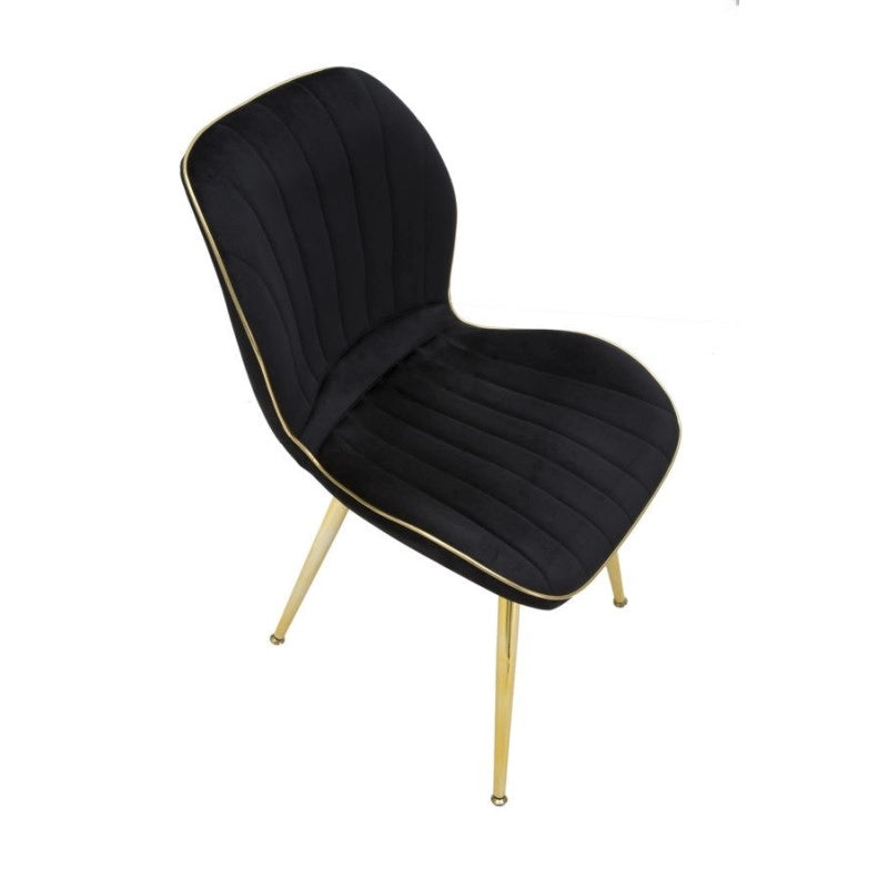 Sedia Paris Space Nera /gold Set 2 Pz cm 46x58x77