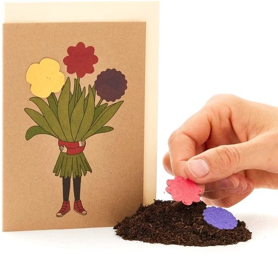 Carta da Parati Fanciulla con Semi di Fiori Selvatici - Neutrale per Tutte le Occasioni