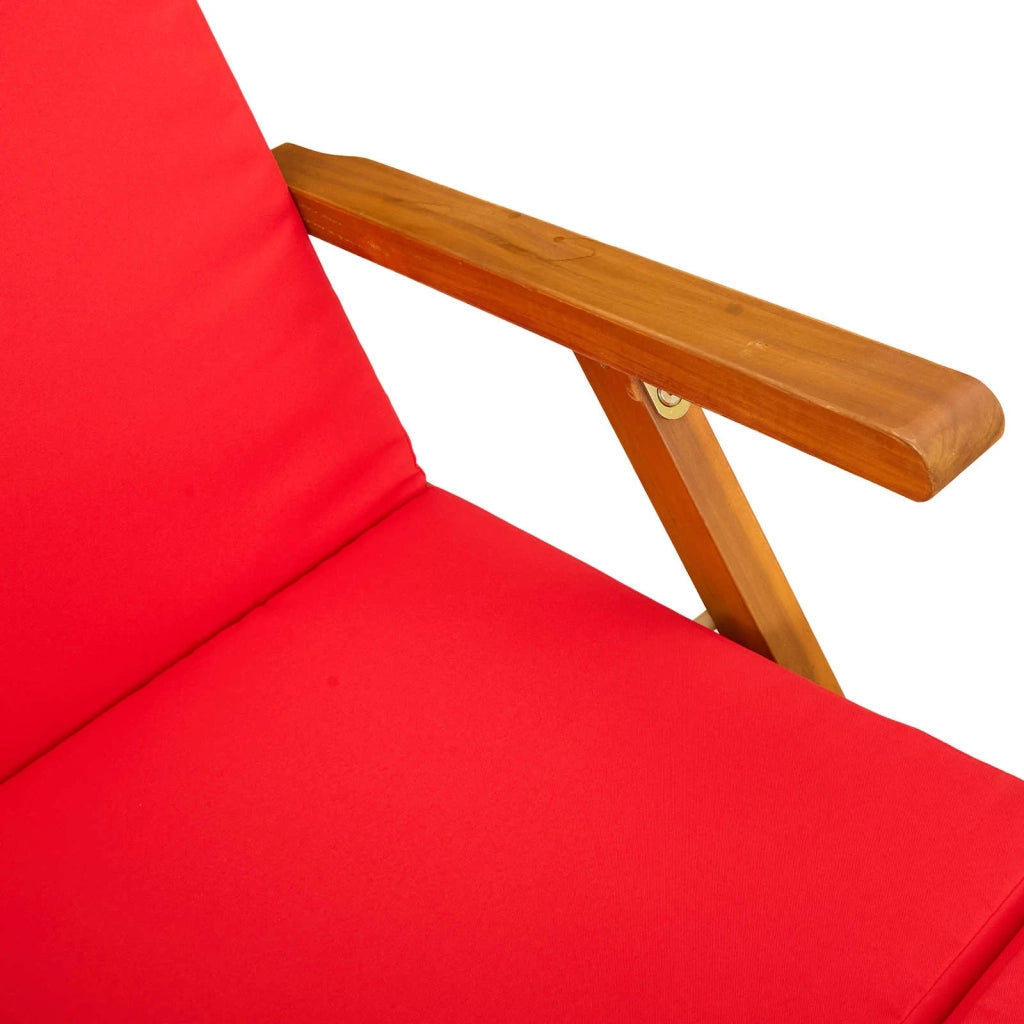 Lettino prendisole reclinabile e pieghevole 3 pcs Rosso 3415412