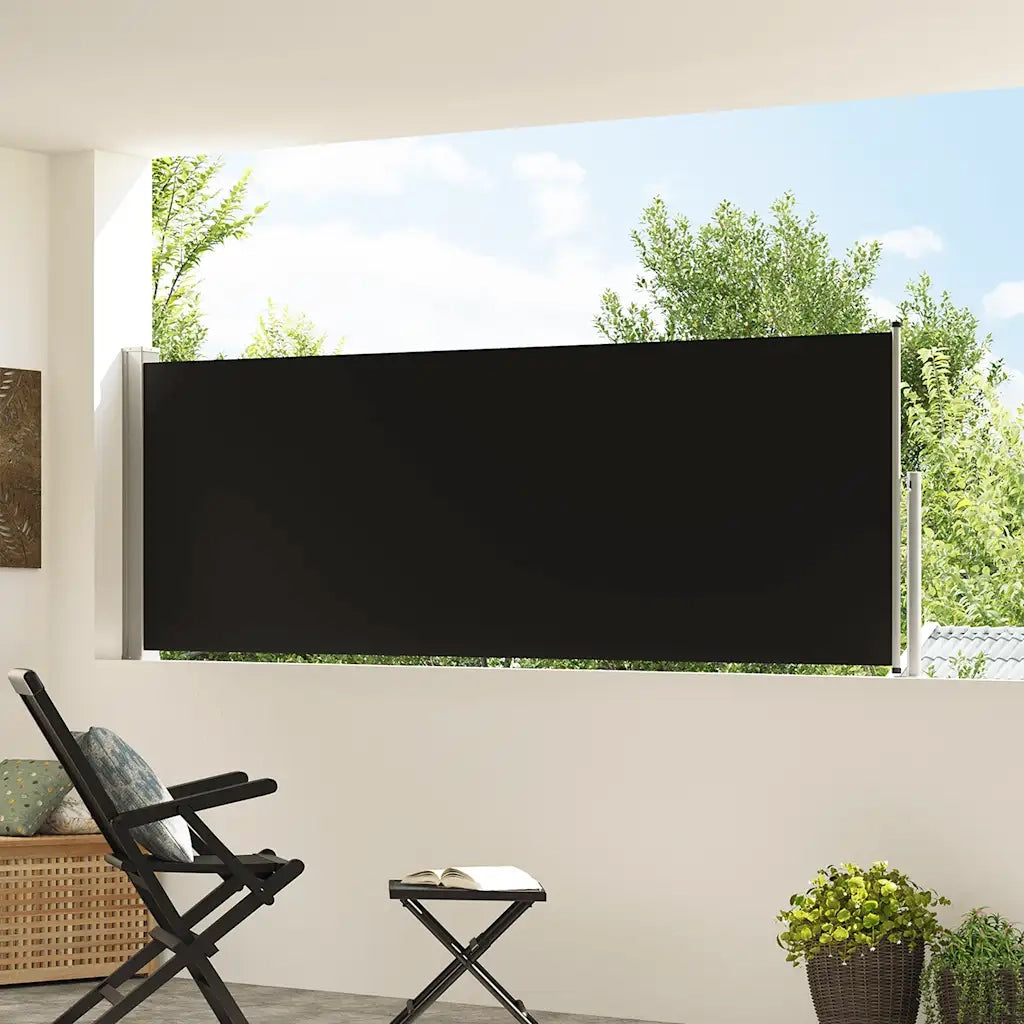 Tenda Laterale Retrattile per Patio-Tenda parasole per balcone 100x300 cm Nera