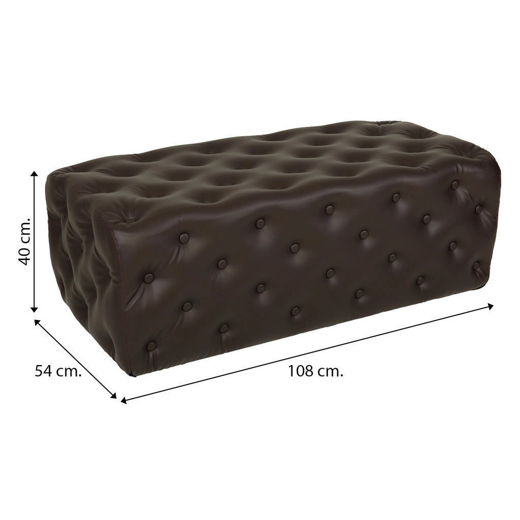 Divanetto imbottito marrone 108x54x40h