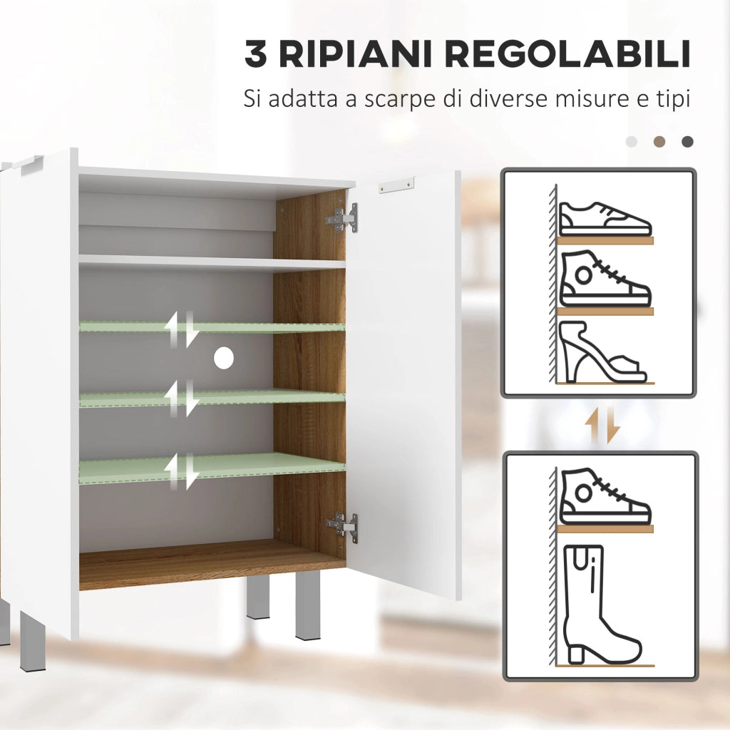Armadio per Scarpe ¨C zephmum ¨C Bianco Lucido 5 Ripiani