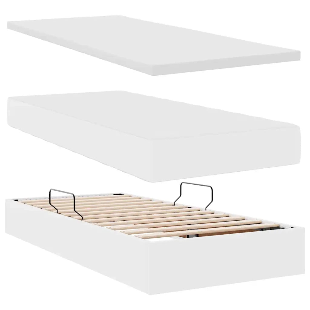 Letto con contenitore e LED con led Bianco Puro 180 x 200 cm 3371542