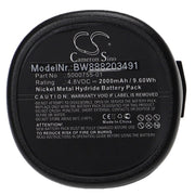 Batteria per attrezzo sostituisce Dremel 5000755-01 - 2000 mAh, 4,8 V, NiMH