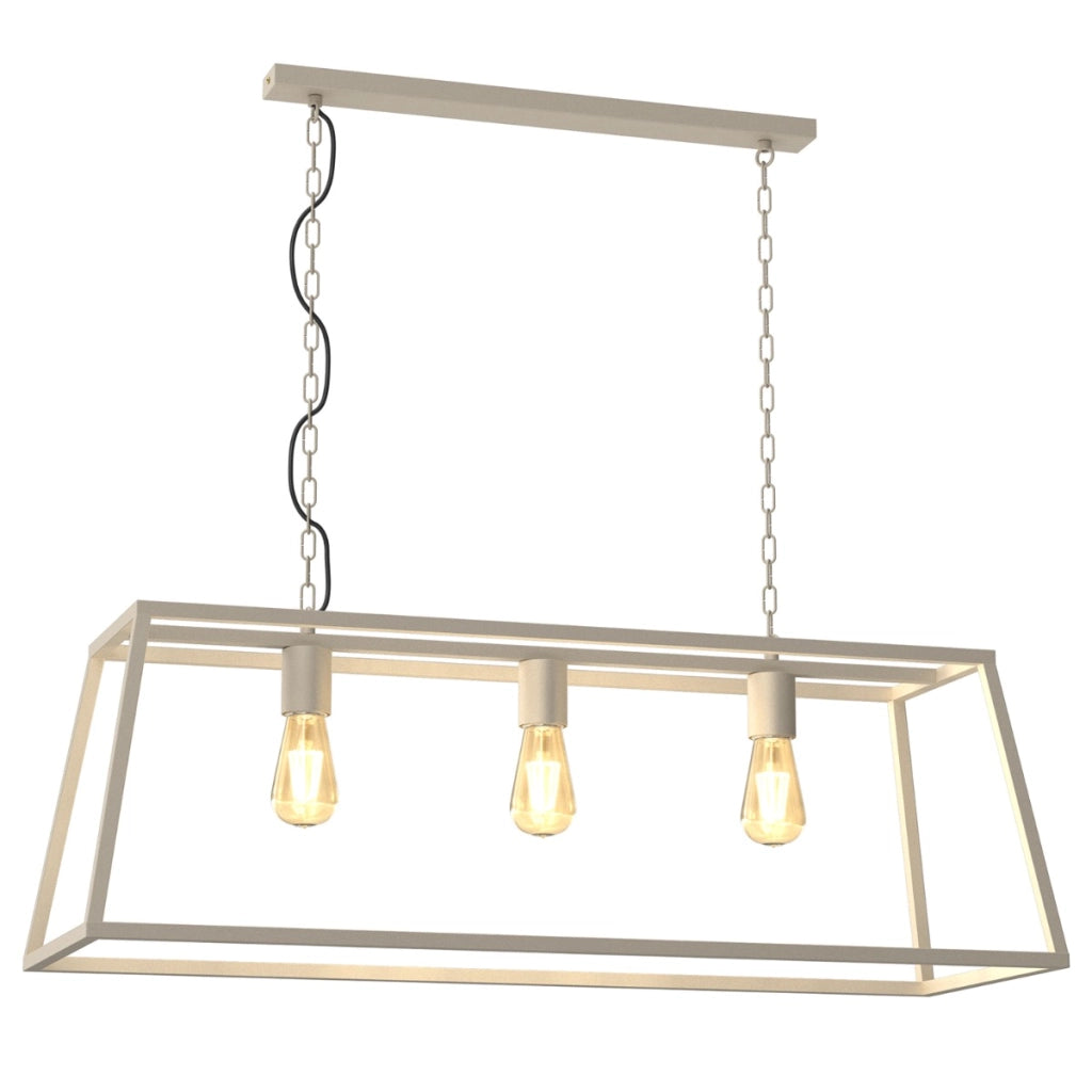 Lampada a sospensione Frame industriale crema 3xE27 Luminex