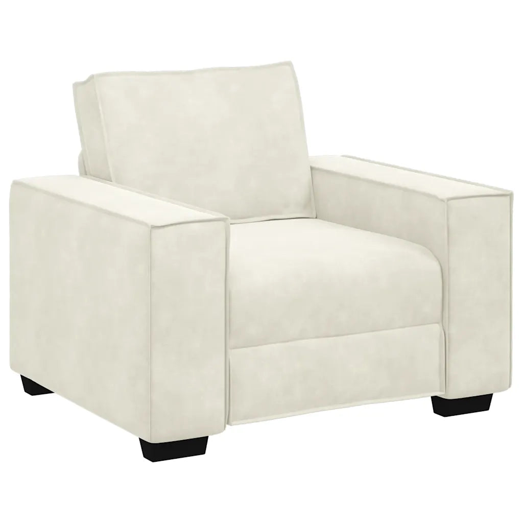 Set di Divani 3 pz con Cuscini Crema in Velluto 3324626