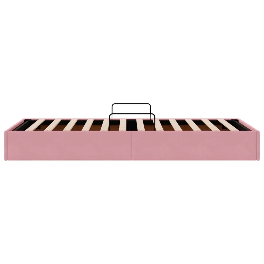 Letto ottomano con archiviazione Rosa 90 x 200 cm Velluto 3442861