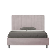 BS COM Letto una piazza e mezza con rete imbottito 120x200 microfibra glicine