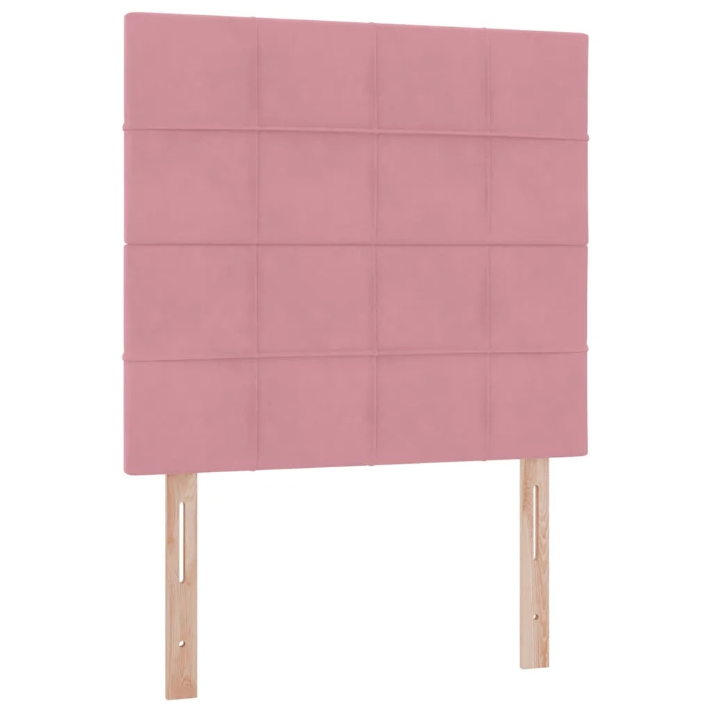 Letto con contenitore e materasso Rosa 90 x 200 cm Velluto 3372008