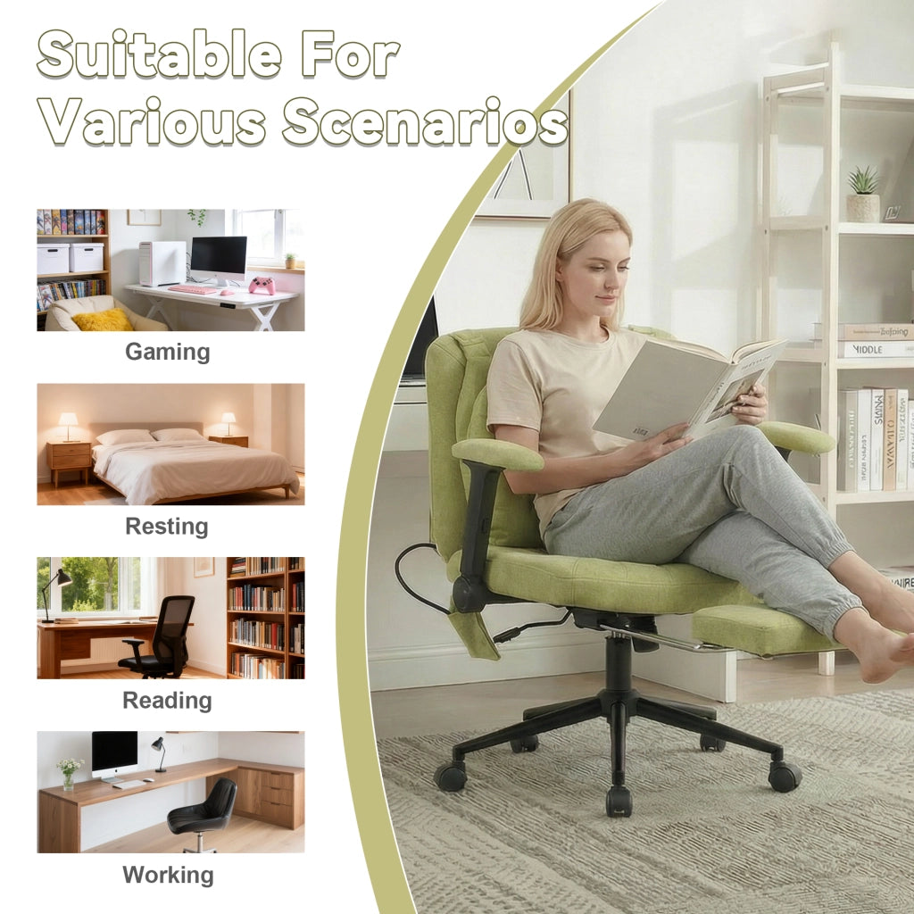 Sedia da ufficio regolabile con poggiapiedi ¨C zephmum ¨C verde