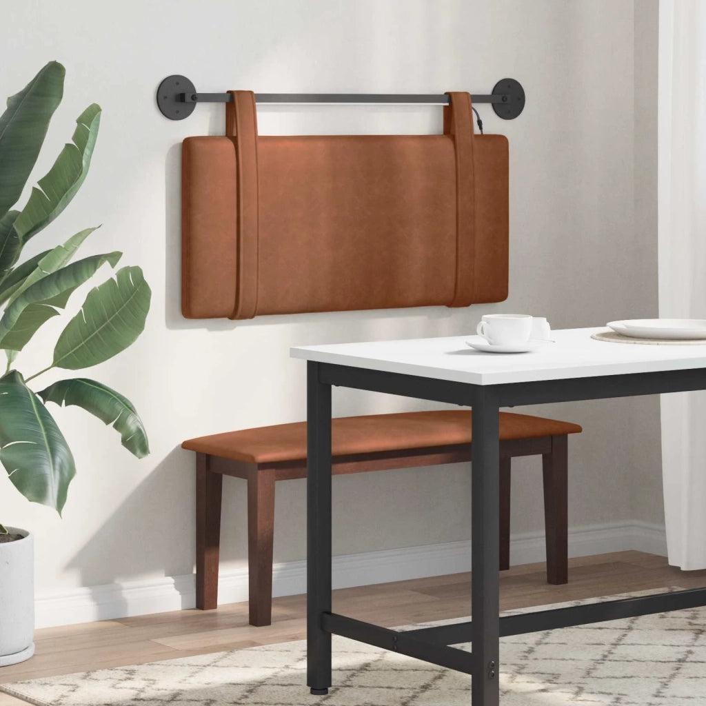Testiera | Testata sospesa Con luce LED Marrone PU Antico