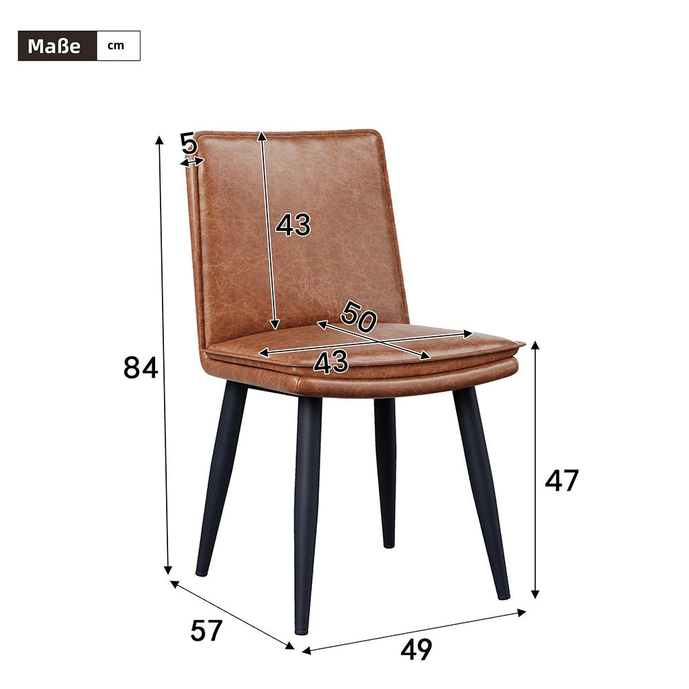 Set 4 sedie da pranzo - Xylo - PU marrone con doppio cuscino