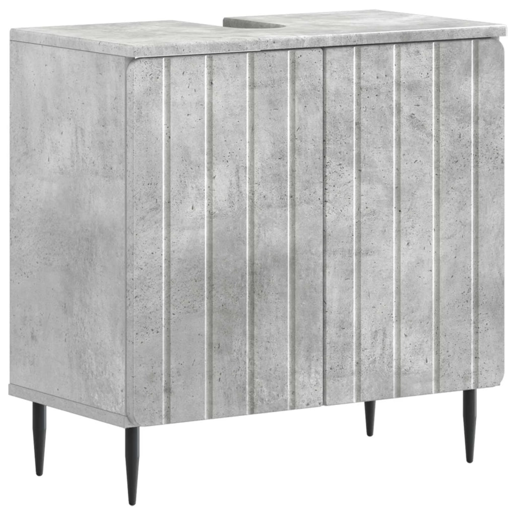 Set di Armadi da Bagno da 2 Pezzi ZWOLLE Grigio Cemento 3418002