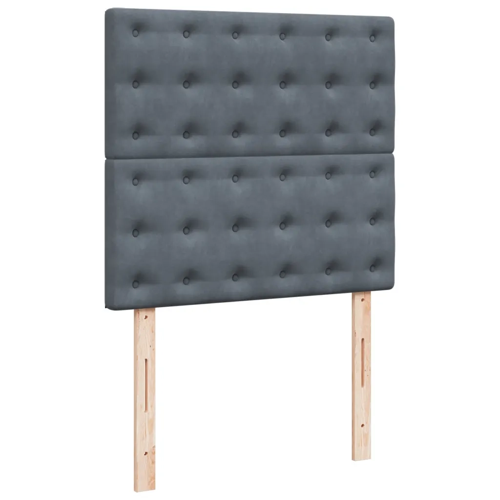 Giroletto a Molle con Materasso Grigio Scuro 90x190 cm Velluto 3290799