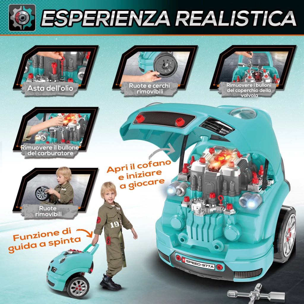 Camion Giocattolo per Bambini ¨C Minimal ¨C Nero e Azzurro, ABS e PP, 40x39x47 cm
