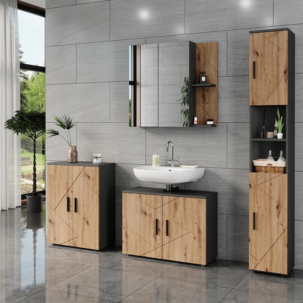 Vicco Mobile lavabo Antracite/Artisan 2 parti